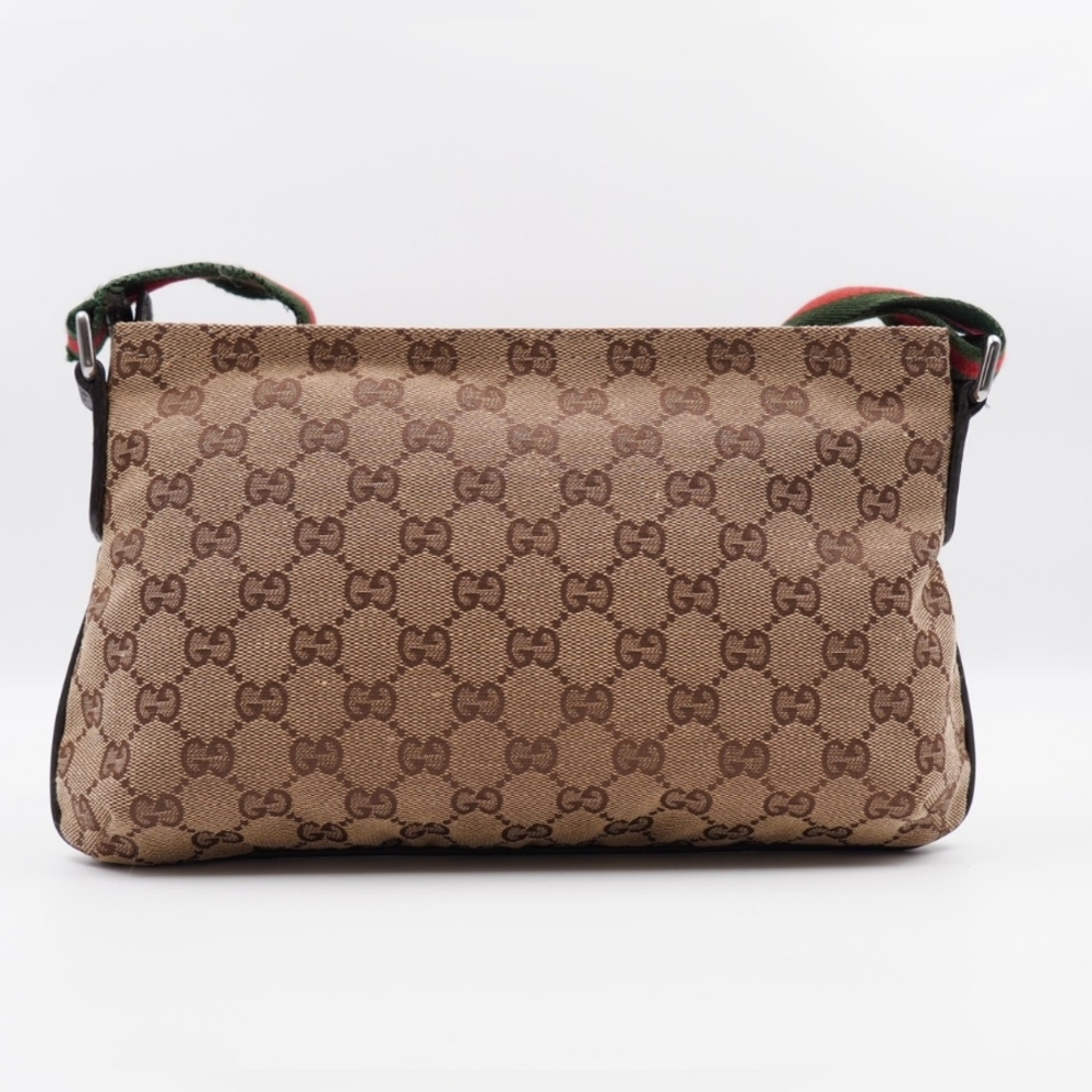 CD53 💖 GUCCI Monogram Web Flat Messenger Crossbody - Picture 2 of 12
